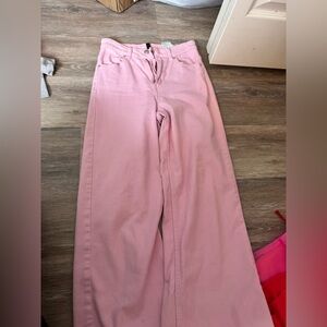 H and M pink wide leg jeans